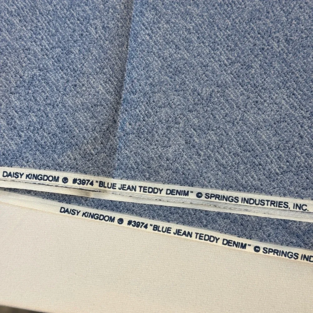 Daisy Kingdom Fabric 3 Yards Blue Jean Teddy Denim 44